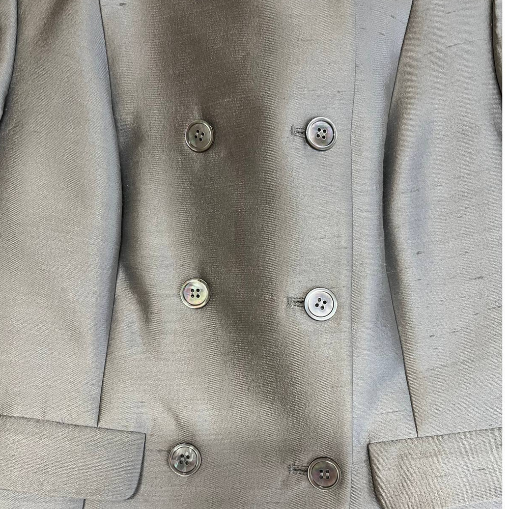 Talbots Black 1947 Label Metallic Silk & Wool Jacket Coat Blazer - Picture 7 of 7